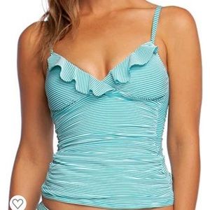 ⚓️Ralph Lauren Seersucker Stripe Tankini-Aqua